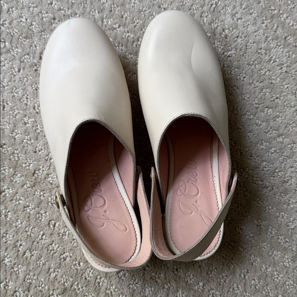 J. Crew | Leather Convertible Wood Clogs in Ivory | Size 7 - Picture 4 of 8